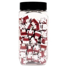 QSENN Bsun 草莓拿鐵軸 5-pin 段落 100入, 紅色 + 白色, 製造商軸