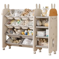 lilikoko 哩哩摳摳 探險兔收納架 組合15, 4層, 茉莉白