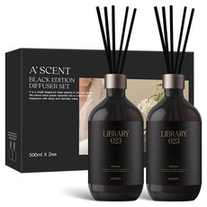 에이센트 블랙 에디션 디퓨저, 라이브러리, 500ml, 2개