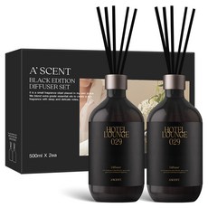 에이센트 블랙 에디션 디퓨저, 호텔라운지, 500ml, 2개