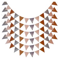 코히모 펠트 파티 캠핑용 깃발 가랜드 12종 세트 5W0457, 6세트, 브라운 계열