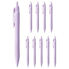유니 제트스트림 소프트 컬러 볼펜 블랙잉크 0.38mm, 소프트퍼플, 10개