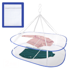 Axis 艾克思 多功能雙層可收取式方型曬衣網 + 密網洗衣袋組, 1個, 白色