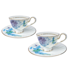 g&w 瑪里琳咖啡杯盤禮盒 杯子 2個 + 盤子 2個, 天竺牡丹, 1盒