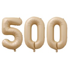 코히모 초대형 기념일 숫자 풍선 세트 100cm 5W0460, 숫자500 카라멜, 1세트