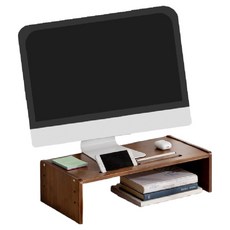 小麥購物 長虹玻璃螢幕增高置物架 無玻璃款 L1205 52cm, 茶色