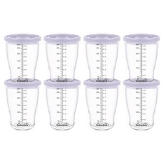 Bebelock 嬰兒用PP密封副食品容器, 280ml, 薰衣草紫, 8個