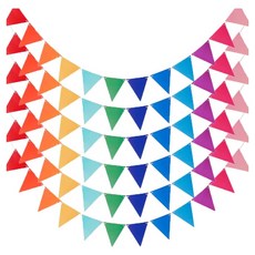 코히모 펠트 파티 캠핑용 깃발 가랜드 12종 세트 5W0457, 6세트, 레인보우