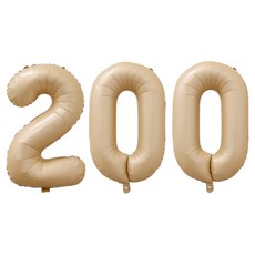 코히모 초대형 기념일 숫자 풍선 세트 100cm 5W0460, 숫자200 카라멜, 1세트