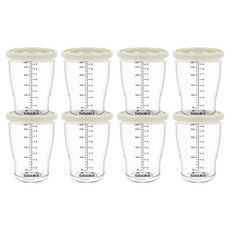 Bebelock 嬰兒用PP密封副食品容器, 280ml, 奶油色, 8個