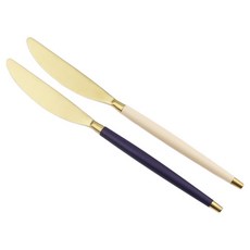 Bogen 韓國製造 Le Bien 金色餐具晚餐刀2件組, 1套, 米色, 紫羅蘭色
