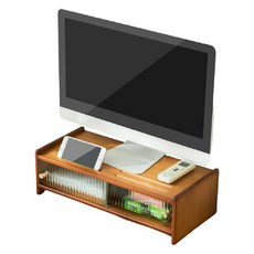 小麥購物 長虹玻璃螢幕增高置物架 L1205 50cm, 茶色