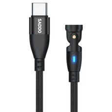 사또 PD 100W 540도 회전형 마그네틱 케이블, 1개, 블랙, 1m