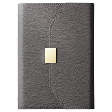 Khohimo 皮革6孔活頁夾收納冊 商務用無時效日誌 5W0459, 1個, 灰色