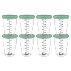 Bebelock 嬰兒用PP密封副食品容器, 280ml, 深綠色, 8個