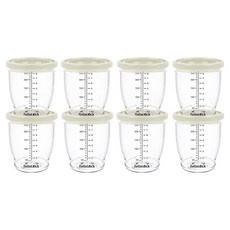Bebelock 密封型副食品保存容器, 240ml, 乳霜, 8個