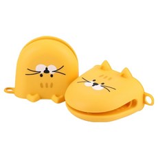 Dailylike 日常矽膠廚房手套 2入, 1個, 01 起司貓