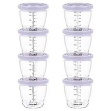 Bebelock 與孩子PP密封副食品容器, 180ml, 薰衣草紫, 8個