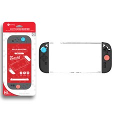 HOHOO 任天堂 Switch 2 透明硬殼輕薄保護殼 矽膠 Joy-Con 保護套 搖桿帽套組, 1套, 單一商品, 黑色