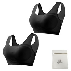 Big Mama 無痕網眼大尺碼運動半罩式內衣 2件 + 洗衣網組