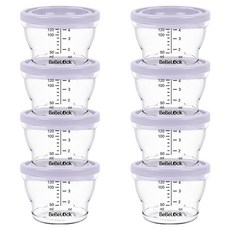 Bebelock 嬰兒用PP密封副食品容器, 120ml, 薰衣草紫, 8個