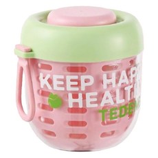 Kitensil 沙拉罐 水果 單層便當盒 + 醬料盒 + 叉子組, 1套, 粉紅萊姆