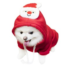 QIDINA 聖誕寵物保暖帽T 寵物衣 E款, 紅色老人, 1件