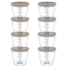 Bebelock 與孩子PP密封副食品容器, 180ml, 巧克力色, 8個