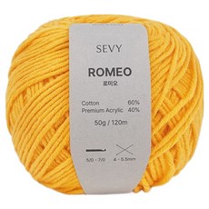 쎄비 로미오 뜨개실 50g, 87 개나리, 1개