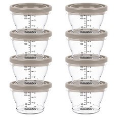 Bebelock 嬰兒用PP密封副食品容器, 120ml, 巧克力色, 8個