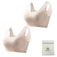 Big Mama 無痕網眼大尺碼運動半罩式內衣 2件 + 洗衣網組