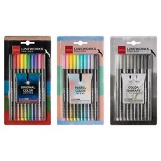 Lineplus LINE WORKS 極細簽字筆 泡殼 0.3mm 10色 經典 + 粉彩 + 黑色 套組, 混合顏色, 1套