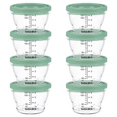 Bebelock 嬰兒用PP密封副食品容器, 120ml, 深綠色, 8個