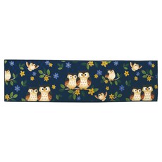 San Luna 貓頭鷹抗菌廚房墊子 日本製, 深藍色, 1個