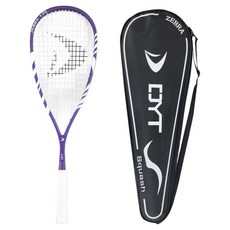 DYT 碳纖維壁球拍 + 全罩式拍套套組, 1套, ZEBRA 125, 紫色 + 白色(球拍)