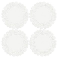 미르코리아 감성 도일리 실리콘 컵받침 4p, 화이트, 1세트