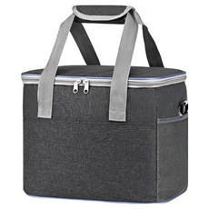 微笑午餐盒大型保溫保冷袋, 灰色, 1個