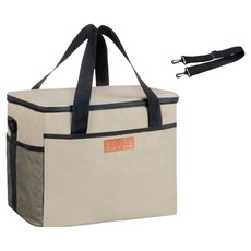 Tan Look Misoroun 堅固耐用 露營用 戶外用 野餐 大型保冷袋 30L, 標籤米色
