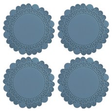 미르코리아 감성 도일리 실리콘 컵받침 4p, 네이비, 1세트