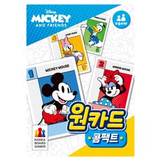 코리아보드게임즈 원카드 콤팩트 미키와 친구들, 혼합색상, 1개