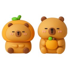 MS Corporation 可愛水豚迷你削鉛筆機 2款套組, 1套, 棕色