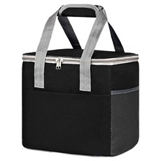 微笑午餐盒大型保溫保冷袋, 黑色, 1個