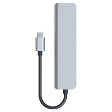 Mass 6合1 MacBook Air/Pro 擴充集線器 4K高清Type-C快充轉接頭 筆電必備/87W快充/多功能Hub, 太空灰, 1個