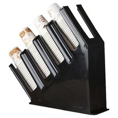 Pie 4格杯架紙杯架咖啡廳用杯子整理架, 黑色, 1個