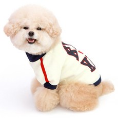 키니키니 애견 트레이닝 집업, 아이보리, 1개