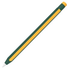 Cashrich 復古彩色鉛筆設計 Apple Pencil 保護套 握筆套 第2代, 1個, 綠色 + 黃色