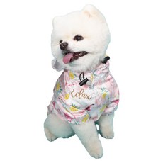 QIDINA 防水寵物雨衣防風防水衣, 1件, 白鶴