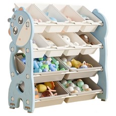 lilikoko 哩哩摳摳 萌鹿鐵桿收納架 組合6, 4層, 雀羽藍