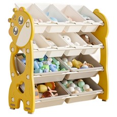 lilikoko 哩哩摳摳 萌鹿鐵桿收納架 組合6, 4層, 琥珀黃