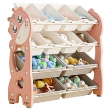 lilikoko 哩哩摳摳 萌鹿鐵桿收納架 組合6, 4層, 千禧粉